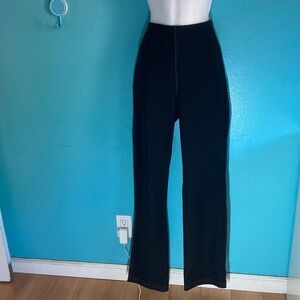 Lysse Womens Size L Black Pull On Pants Cotton Stretch Fitted Straight Leg
